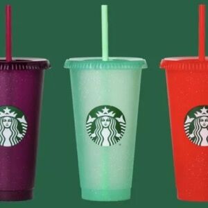 Starbucks green glitter 24oz Colorful Reusable Cold cup